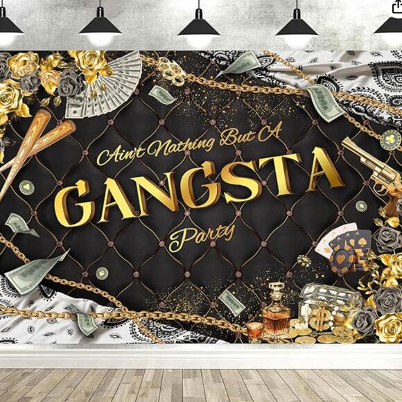 Gangsta Party Backdrop - Picture 1 of 6